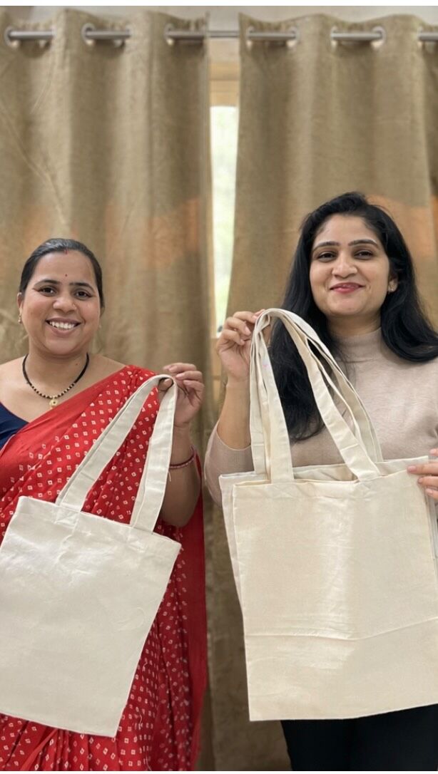 "Behind the scenes of sustainable bags and stronger women. Every stitch supports independence. Every bag saves the planet".🌿🤍................#viral #bts #totebag #womenempowerment #ecofriendly #swayamsidhha #ecofriendlybags