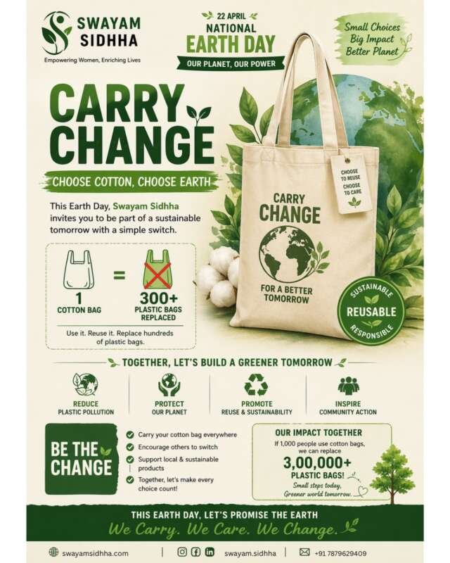 Carry change, one bag at a time 🌍💚This Earth Day, make a simple switch that creates a lasting impact.Choose cotton. Choose sustainability.🪴Order now @swayam.sidhha #earthday #tote #sustainableliving #ecofriendly #saynotoplastic {ReusableBags GreenChoices SwayamSidhha SustainabilityMatters EcoConscious PlasticFree EarthDay CarryChange SustainableLiving EcoFriendly SayNoToPlastic ReusableBags GreenChoices SwayamSidhha SustainabilityMatters EcoConscious PlasticFree}