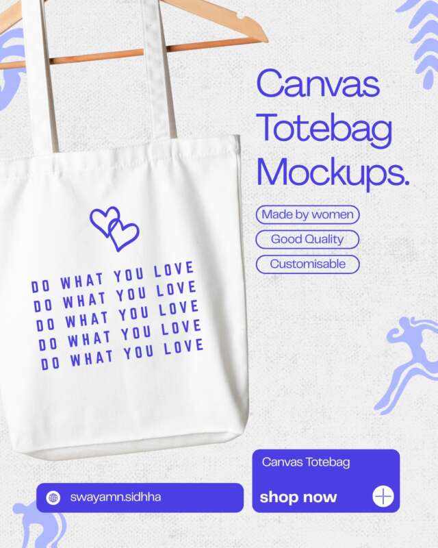 Do what you love. Carry what mattersEco-friendly canvas tote bags | Made by women.DM to order @swayam.sidhha ...............#totebag #cottontote #canvastote #customisedtote #fypage✨ #trendingréels #virałpost